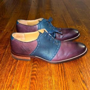 Cole Haan Men’s 8 Leather Oxfords Burgundy and Navy Blue